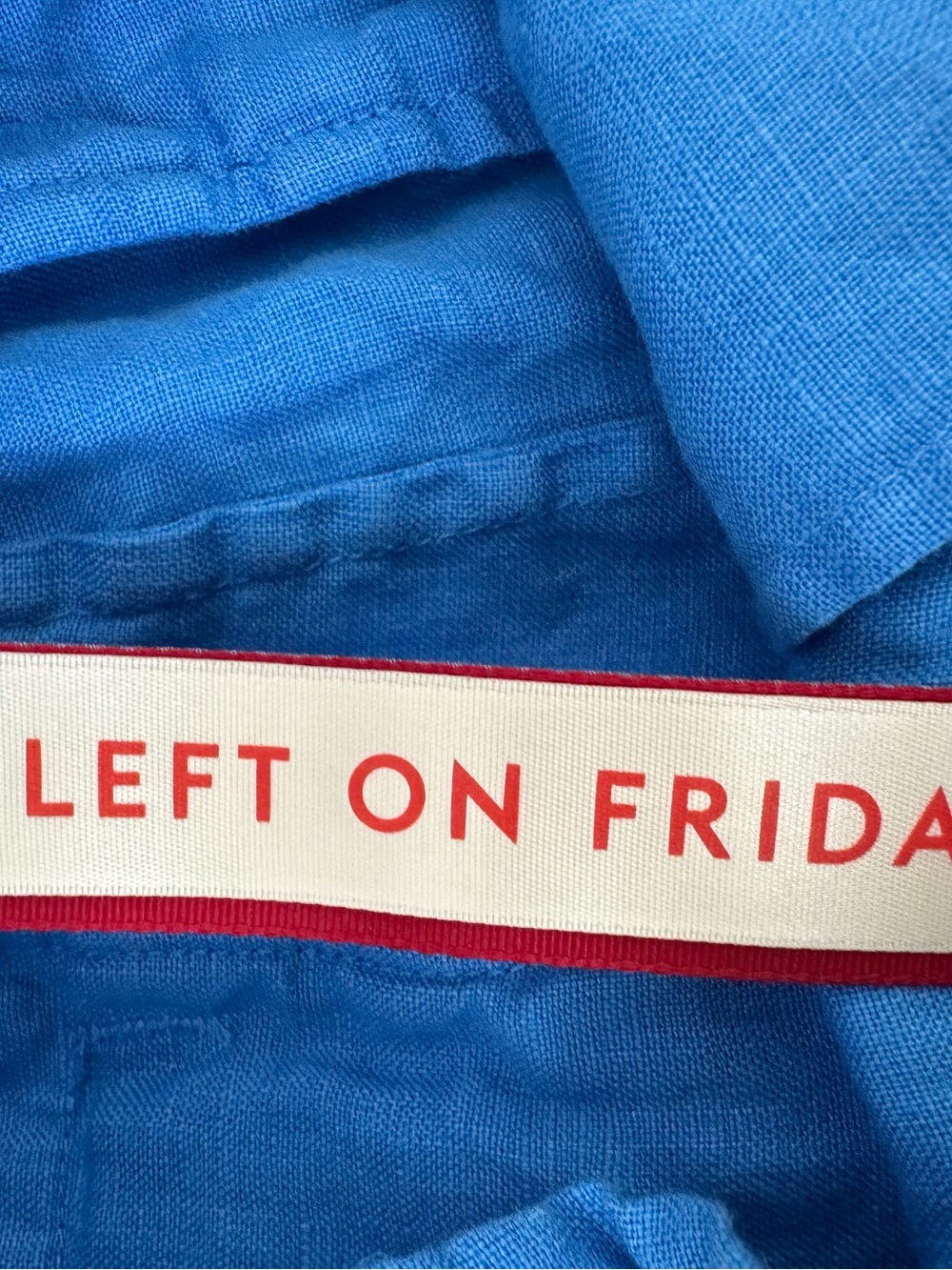 Left On Friday Getaway women’s linen Shorts blue Small - Picture 12 of 15